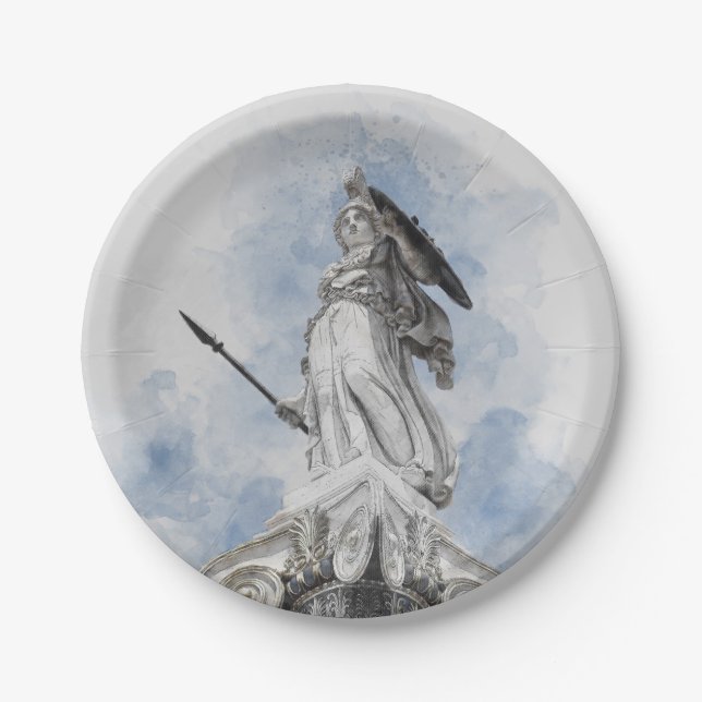 Classic greek statue Athena Paper Plate (Front)