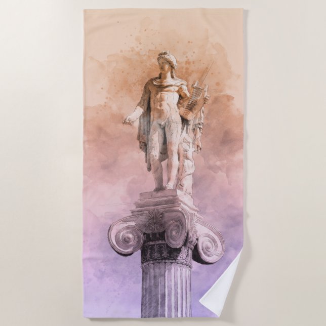 Classic greek statue of Apollo Beach Towel (Front)