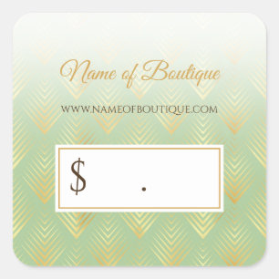 Classic Green and Gold Pattern Price Tags