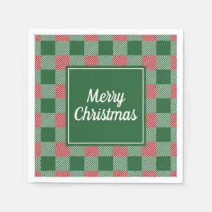 Classic Green And Red Plaid Christmas Napkin