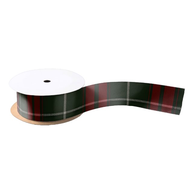 Classic Green and Red Plaid Christmas Satin Ribbon (Spool)