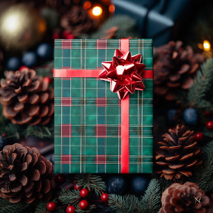 Classic Green and Red Plaid – Festive Christmas Wrapping Paper