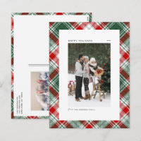 Classic Green and Red Plaid Pattern Photo