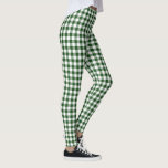 Classic Green and White Buffalo Plaid Pattern Leggings<br><div class="desc">Classic green and white buffalo plaid is made of dark green, white, and light green squares in a bold checked pattern. The white background is transparent, so you can change it if you like. Just click the "Customise further" button, select a “Background Colour” and then "Done" in the sidebar. Click...</div>