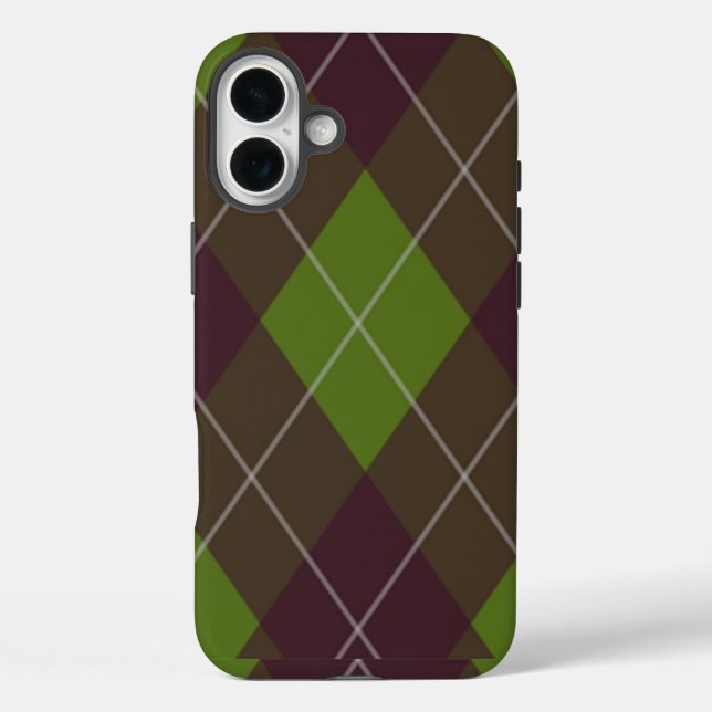 Classic Green Argyle Pattern Case-Mate iPhone Case (Back)