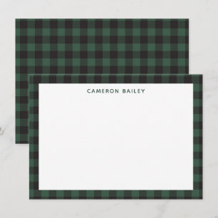 Classic Green Black Buffalo Tartan Plaid Personal Card