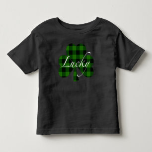 Classic green black plaid shamrock toddler T-Shirt
