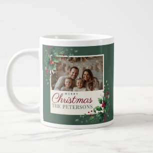 Classic Green Botanical Photo Christmas Mug