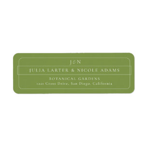 Classic Green Calligraphy Return Address Label