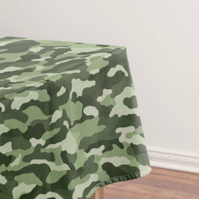 Classic Green Camouflage Tablecloth (In Situ)