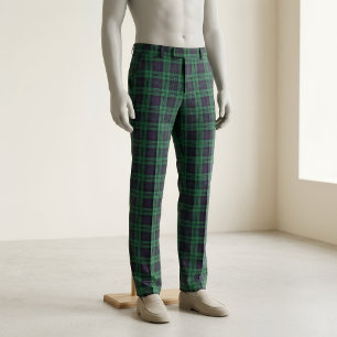Classic Green Checkered Polyester Poplin Fabric
