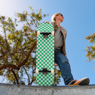 Classic green checkered  skateboard