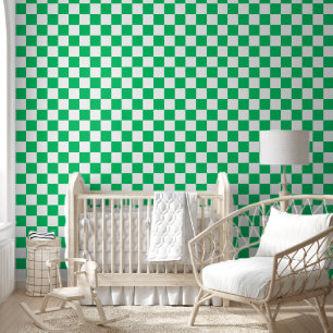 Classic green chequered  wallpaper