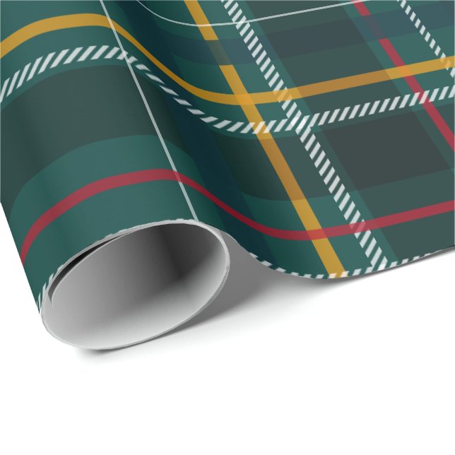 Classic green Christmas plaid holiday tartan Wrapping Paper (Roll Corner)