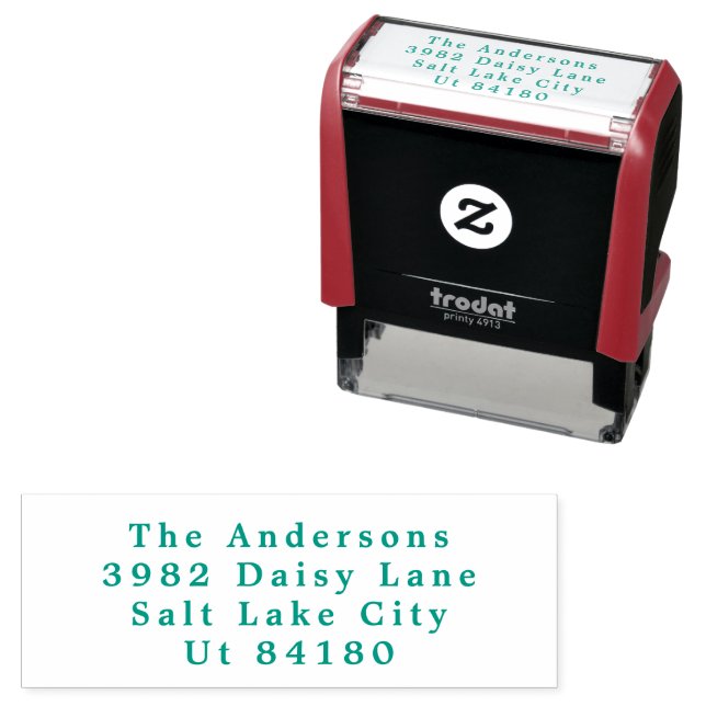 Classic Green Custom Text Christmas Holiday Self-inking Stamp (In Situ)