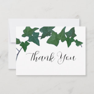 Classic Green English Ivy thank you Card