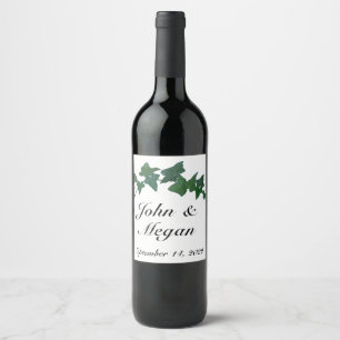 Classic Green English Ivy Wine Label