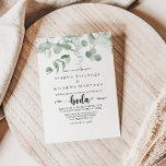 Classic Green Eucalyptus Foliage Spanish Wedding Invitation<br><div class="desc">This classic green eucalyptus foliage Spanish wedding invitation is perfect for a rustic wedding. The design features beautiful watercolor green eucalyptus leaves.</div>