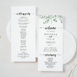 Classic Green Eucalyptus Foliage Wedding  Programme<br><div class="desc">This classic green eucalyptus foliage wedding program is perfect for a rustic wedding. The design features beautiful watercolor green eucalyptus leaves.</div>