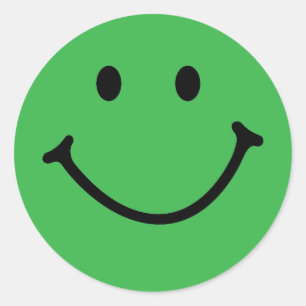 classic green face classic round sticker