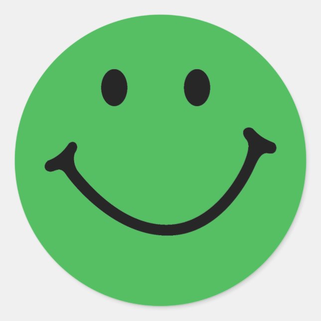 classic green face classic round sticker (Front)