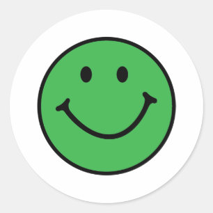 classic green face round sticker