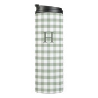 Classic Green Gingham Modern Monogram