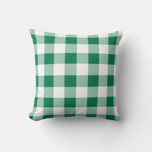 Classic Green Gingham Seamless Pattern Cushion