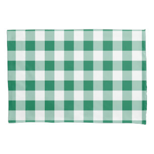 Classic Green Gingham Seamless Pattern Pillowcase