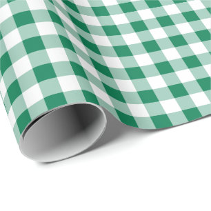Classic Green Gingham Seamless Pattern Wrapping Paper