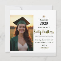 Classic Green Graduation invitation Card