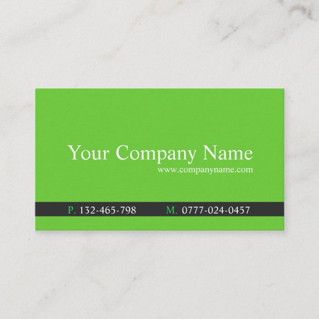 Classic Green & Grey Professional - Business Card (Front)