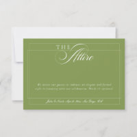 Classic Green Ivory Calligraphy Formal Attire Code