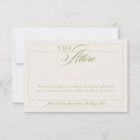Classic Green Ivory Calligraphy Formal Attire Code