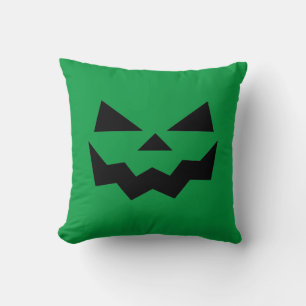Classic Green Jack-o-lantern pumpkin smile Cushion