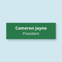 Classic Green Name Tag Magnetic Professional Title