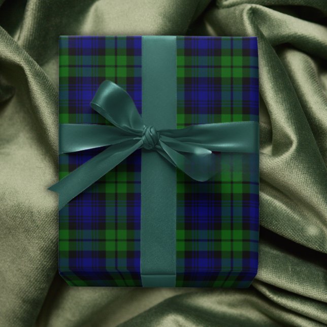 Classic Green & Navy Blackwatch Tartan Plaid Wrapping Paper Sheet (Classic Green & Navy Blackwatch Tartan Plaid Wrapping Paper Sheets)