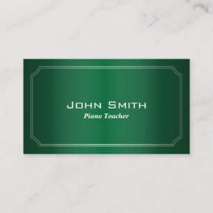 Classic Green Piano Teacher Business Card
