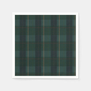 Classic Green Plaid Bear Baby Shower  Napkin