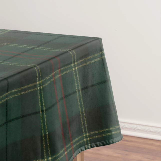 Classic Green Plaid Christmas Tablecloth (In Situ)