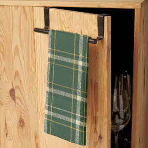 Classic Green Plaid Christmas Tea Towel