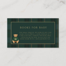 Classic Green Plaid Teddy Bear Theme Baby Shower