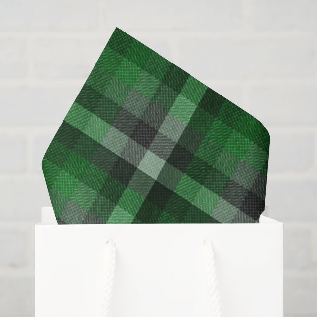 Classic Green Tartan Plaid.  Tissue Paper (Gift Bag)