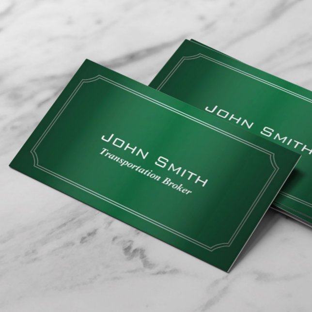 Classic Green Transportation Broker Business Card (Creator Uploaded)