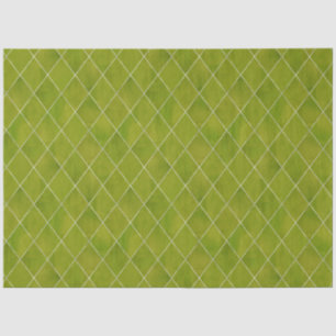 Classic Green Velvet Argyle Pattern Luxury  Tissue Paper