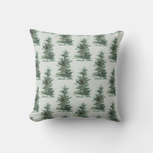 Classic Green Watercolor Pine Tree