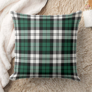 Classic Green White and Black Watch Holiday Plaid Cushion