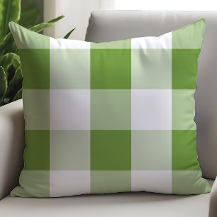 Classic Green White Buffalo Check Cushion