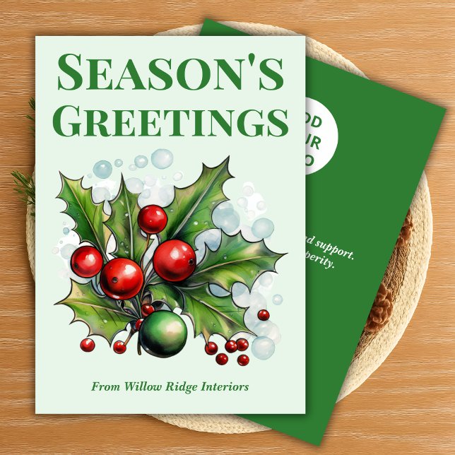 Classic Green & White Holiday Card (Creator Uploaded)