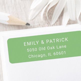 Classic Green & White Modern Typography Address